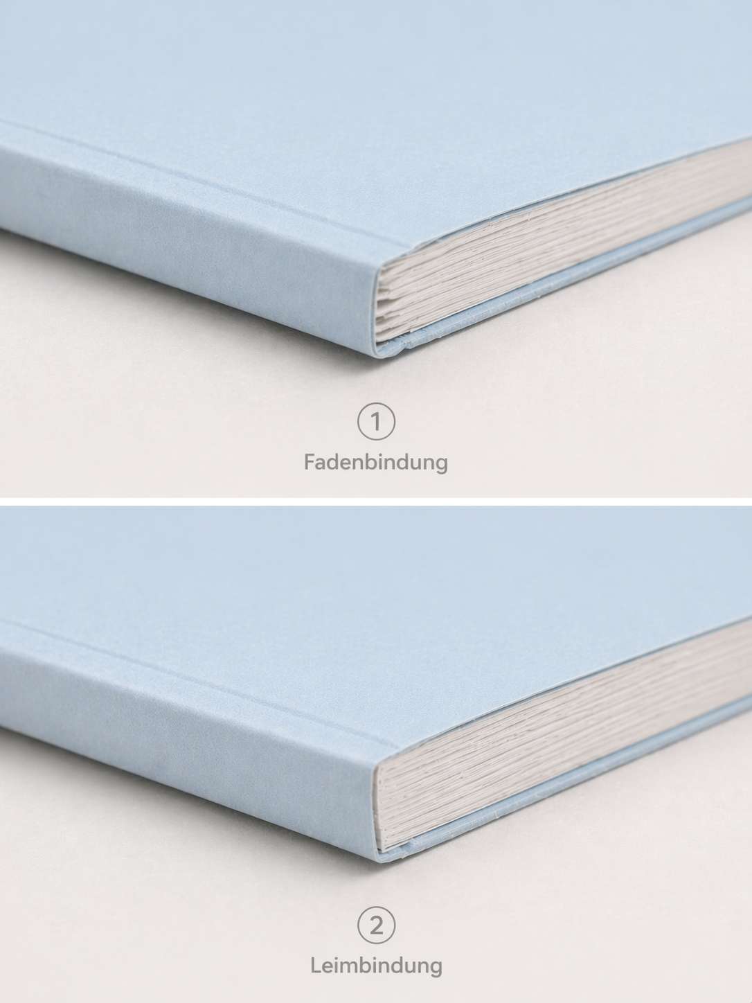 Notizbuch Bindungsoptionen Leimbindung vs Fadenbindung – Pelican Prints
