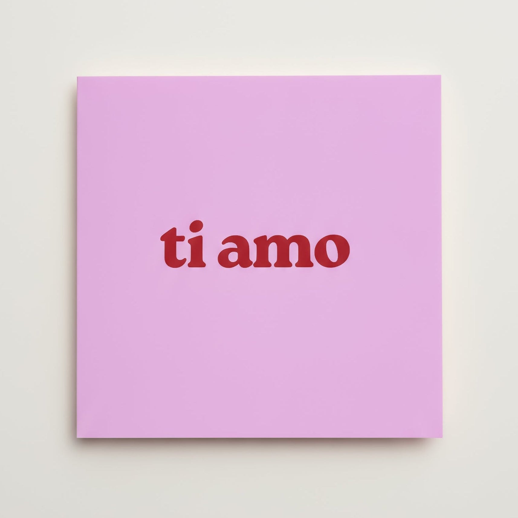 Kartenset "Ti Amo" von Pelican Prints – 120x120mm, zartes Rosa mit rotem Schriftzug, 2er-Pack