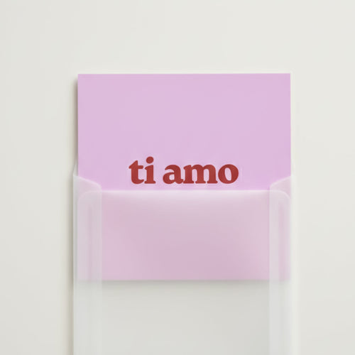 Valentinstagskarte Ti Amo, 120x120mm, minimalistisches Design, im 2er-Pack mit Umschlag